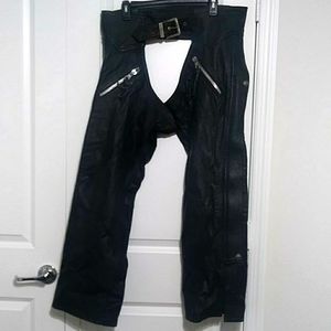 Harley Davidson Black Leather Riding Chaps